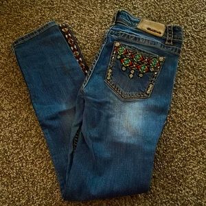 Aztec Embellished Skinny Jeans